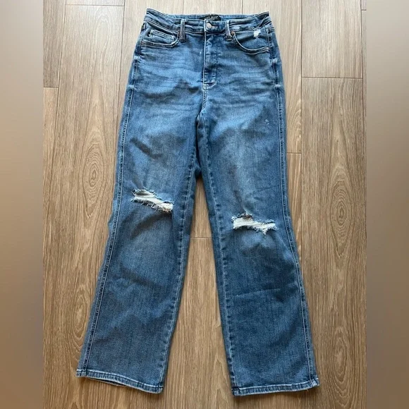 Judy Blue Distressed Straight Leg Jeans Size 11 | 30 - Picture 1 of 5
